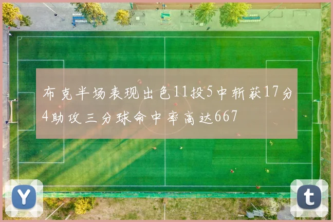 布克半场表现出色11投5中斩获17分4助攻三分球命中率高达667
